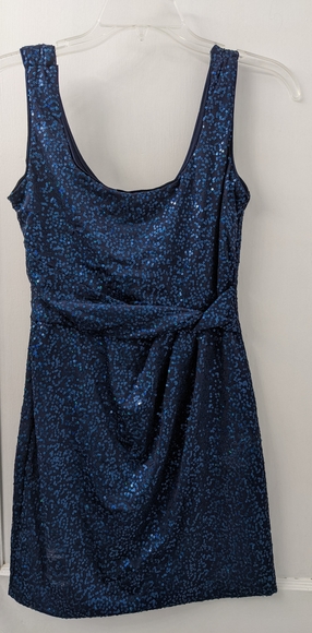Love Reign Sparkly Sequence Mini Blue Dress - Picture 1 of 5